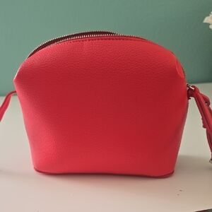 Vera Bradley Bright Coral Pebbled Cosmetic Pouch